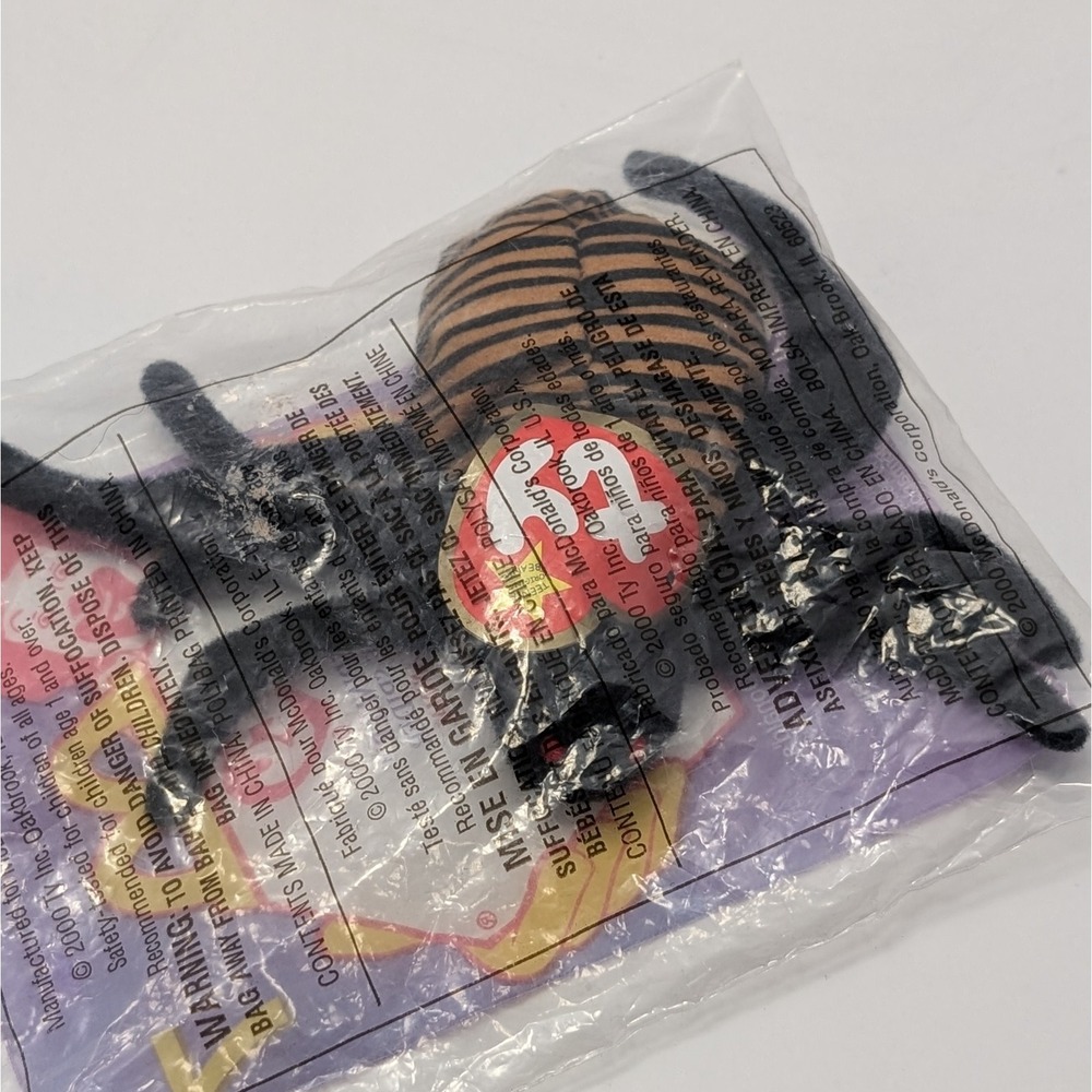 TY Teenie Beanies Spinner Spider #7 McDonalds Happy Meal Toy VTG 2000 Sealed
